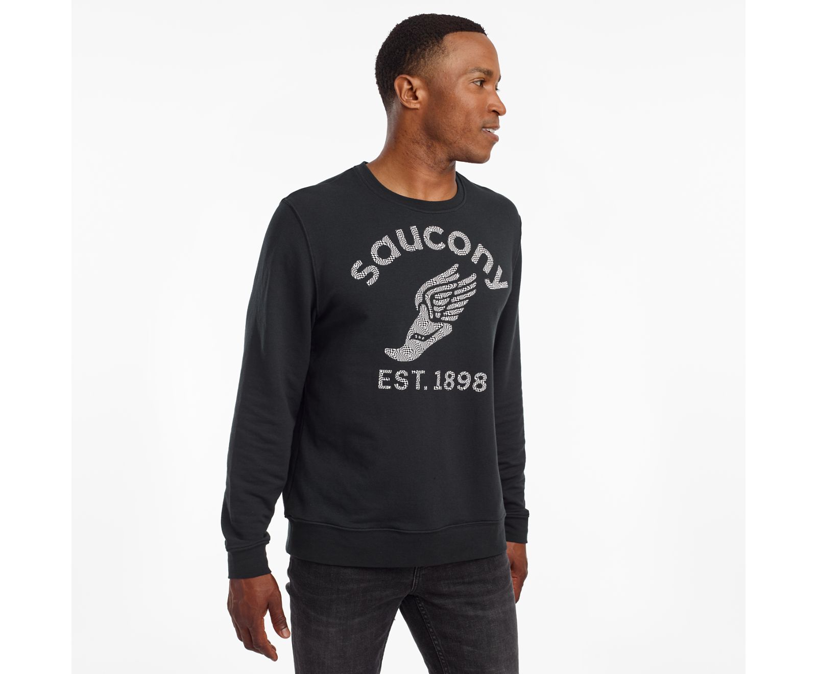 Saucony Rested Crewneck Men's Shirts Black | Canada 621VRWD